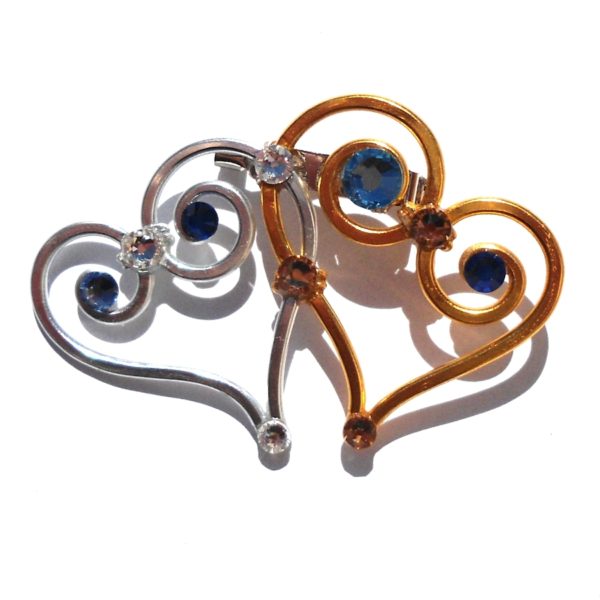 double-heart-brooch-silver-and-gold