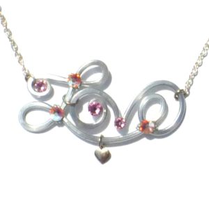 Love Necklace Silver Blush Mood Board