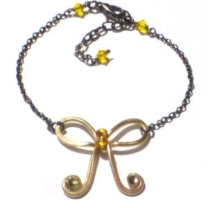 Bow Anklet Gold Iron Gilded Sunbeams