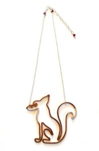 Fox Necklace Copper Enamel