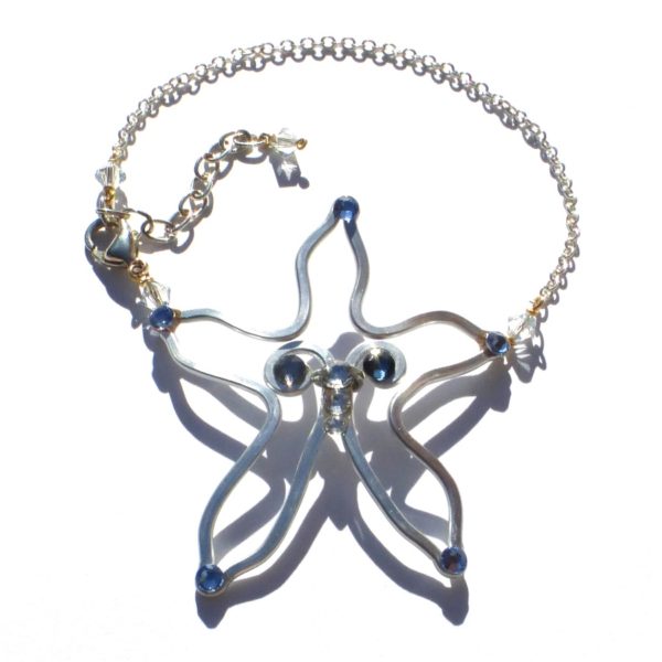 Starfish Anklet Silver Sea Blue