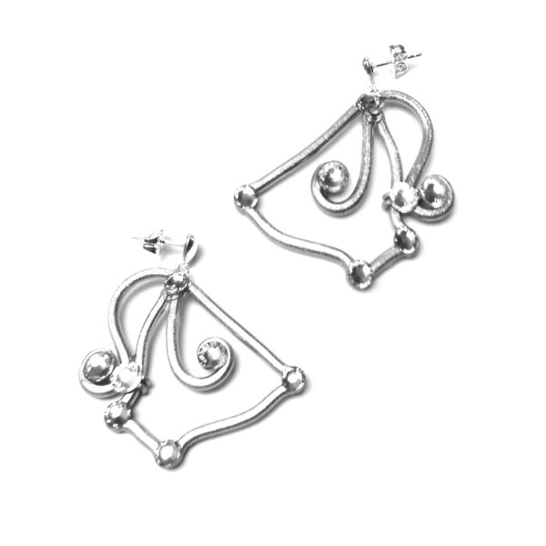 Teacup Earrings Silver Moonlight