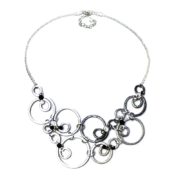 Bubbles Necklace Mixed - Silver, Charcoal, Midnight