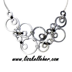 Bubbles Necklace Mixed - Silver, Charcoal, Midnight Main