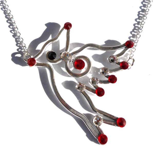Cardinal Necklace Silver Rich Reds Main