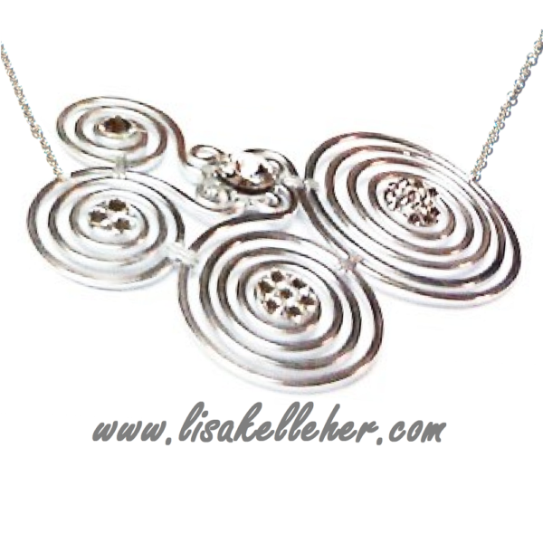 Spirals Necklace Silver Crystal Ice Main