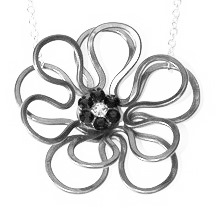 Anemone Necklace Black and White Main
