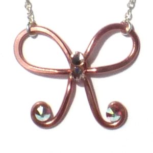 Bow Necklace Rose Gold Main
