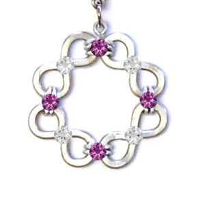 Celtic Knot Infinity Circle Pendant Silver Amethyst